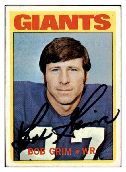 1972 Topps #076 Bob Grim Giants Signed Autographed 532036