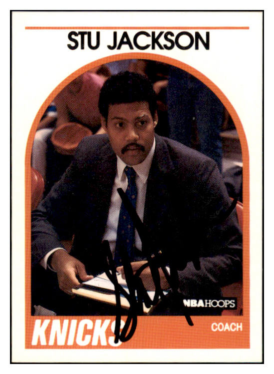 1989 Hoops #060 Stu Jackson Knicks Signed Autographed 532045