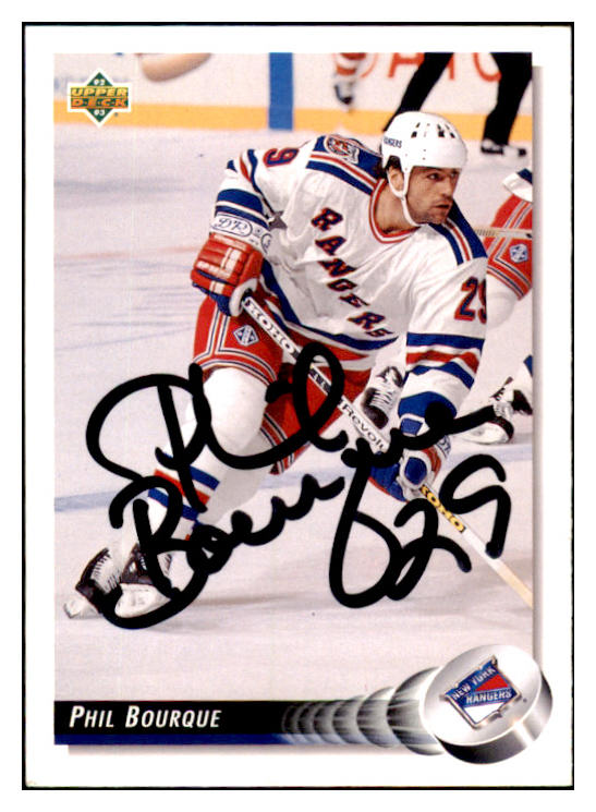 1992 Upper Deck #452 Phil Bourque Rangers Signed Autographed 532046