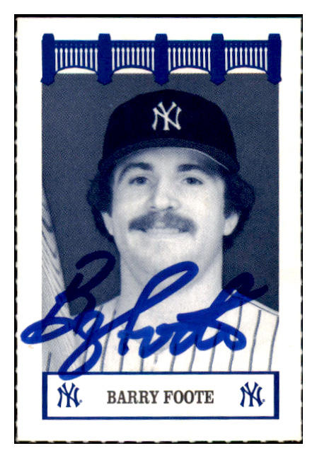 1992 Wiz Barry Foote Yankees Signed Autographed 532054