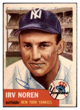 1953 Topps #035 Irv Noren Yankees Signed Autographed 532077