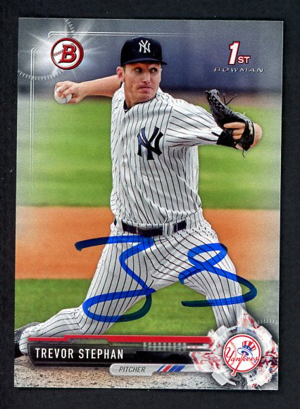 2017 Bowman Draft #BD167 Trevor Stephan Yankees Signed Autographed 532114