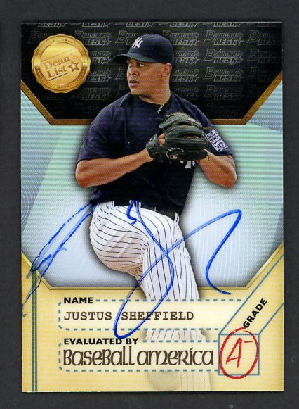2017 Topps Deans List #BADLJS Justus Sheffield Yankees Signed Autographed 532115
