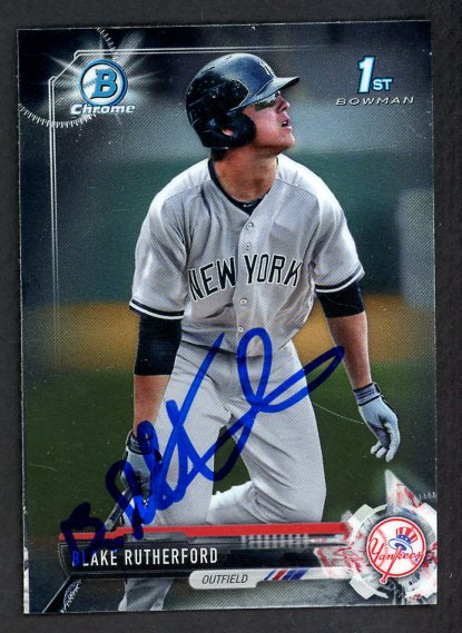 2017 Bowman Chrome #BCP121 Blake Rutherford Yankees Signed Autographed 532116
