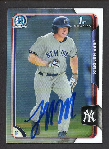2015 Bowman Chrome #192 Jeff Hendrix Yankees Signed Autographed 532120