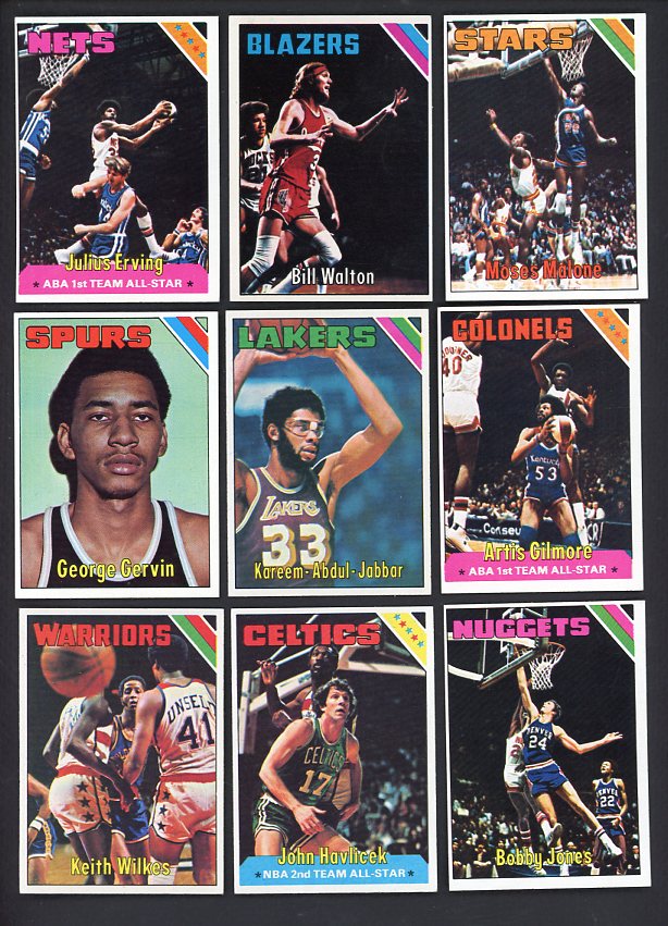 1975 Topps Basketball Near Set (-10) EX-MT Erving Malone Walton 532148