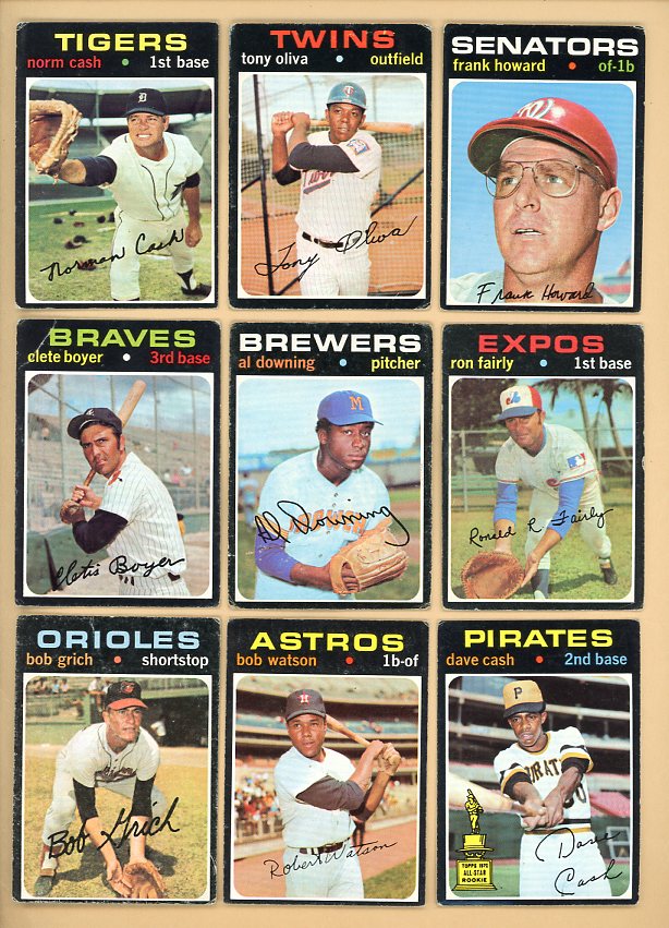 1971 Topps Set Lot Lower Grade Oliva Howard Cash Grich 532151