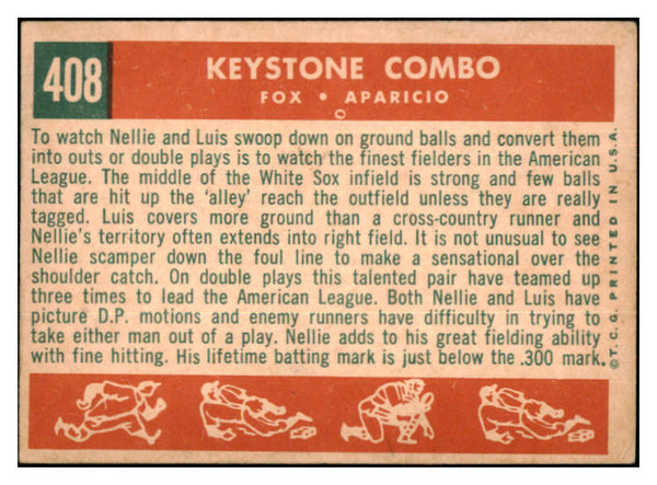 1959 Topps Baseball #408 Luis Aparicio Nellie Fox EX 532170