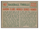 1959 Topps Baseball #467 Hank Aaron IA Braves EX-MT 532172