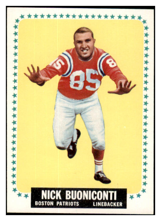 1964 Topps Football #003 Nick Buoniconti Patriots EX-MT 532212