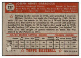 1952 Topps Baseball #227 Joe Garagiola Pirates Good scuff back 532273
