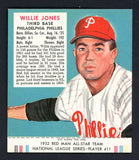 1952 Red Man #011NL Willie Jones Phillies EX-MT w Tab 532332