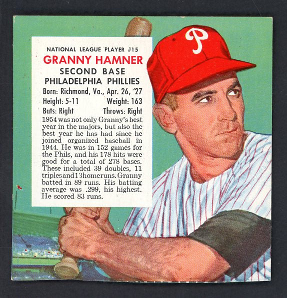 1955 Red Man #015NL Granny Hamner Phillies VG-EX No Tab 532337