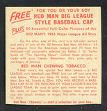 1955 Red Man #001NL Richie Ashburn Phillies EX No Tab 532338