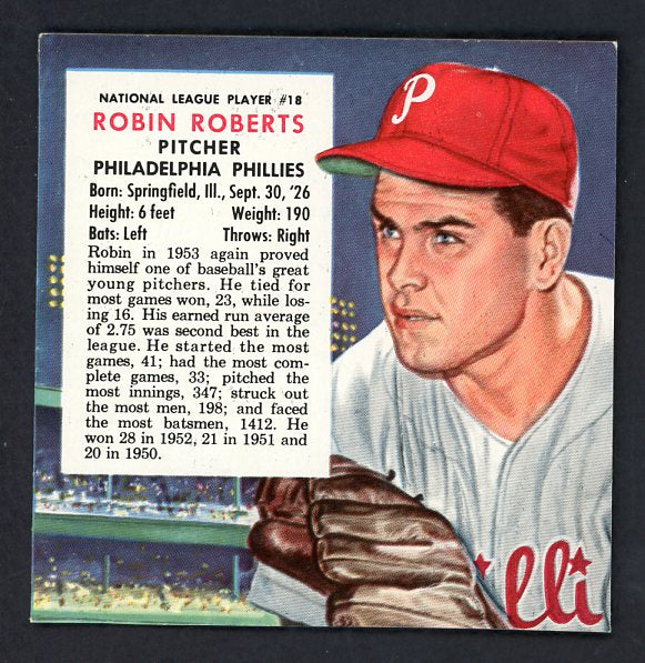 1954 Red Man #018NL Robin Roberts Phillies VG-EX No Tab 532339