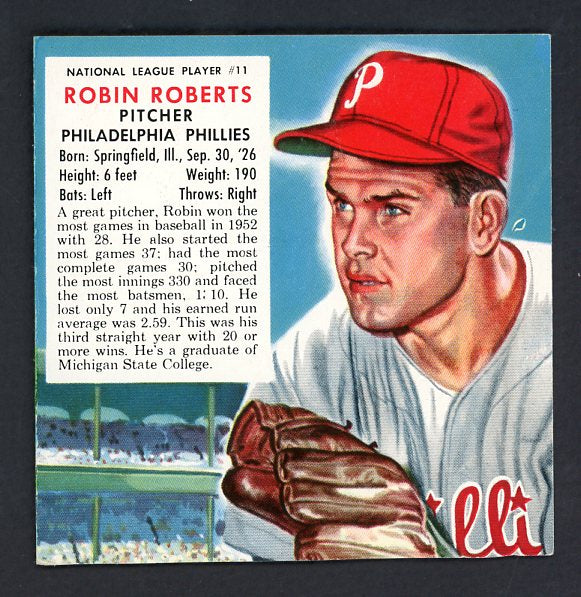 1953 Red Man #011NL Robin Roberts Phillies EX-MT No Tab 532344