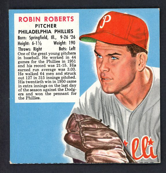 1952 Red Man #018NL Robin Roberts Phillies EX No Tab 532345