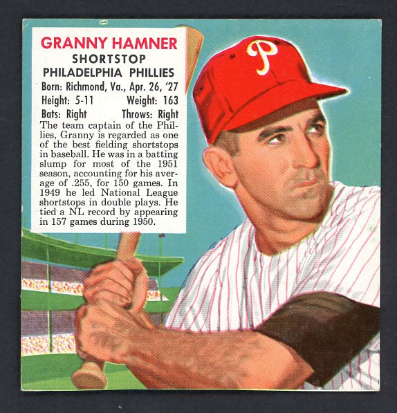 1952 Red Man #007NL Granny Hamner Phillies EX No Tab 532346