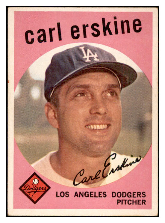1959 Topps Baseball #217 Carl Erskine Dodgers EX-MT 532401