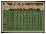 1976 Topps Baseball #345 Babe Ruth ATG Yankees EX-MT 532416