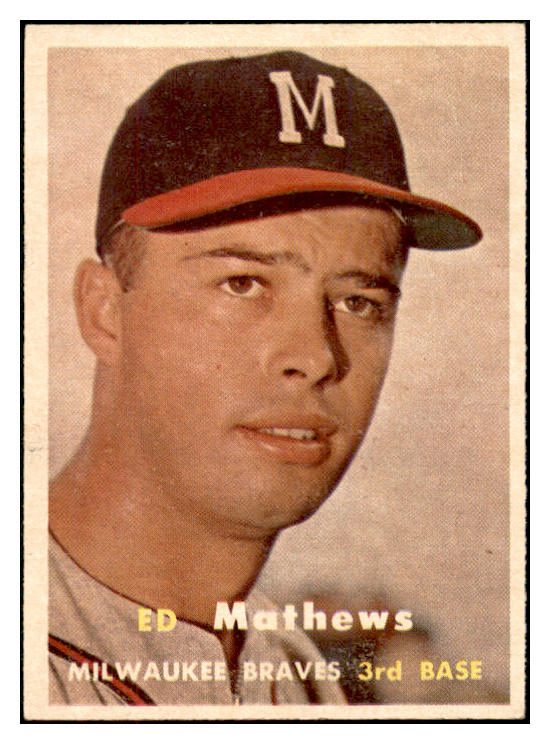 1957 Topps Baseball #250 Eddie Mathews Braves EX-MT 532437