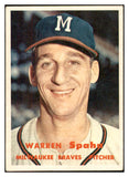 1957 Topps Baseball #090 Warren Spahn Braves EX 532449