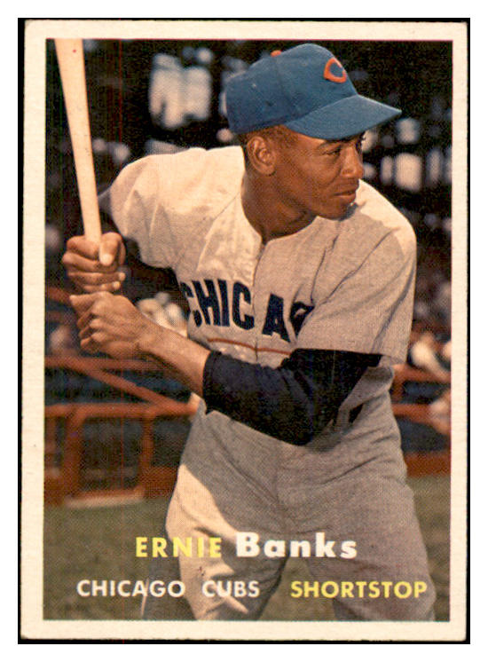1957 Topps Baseball #055 Ernie Banks Cubs EX+/EX-MT 532455