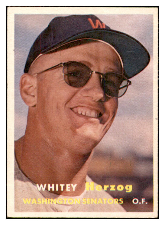 1957 Topps Baseball #029 Whitey Herzog Senators EX-MT 532473