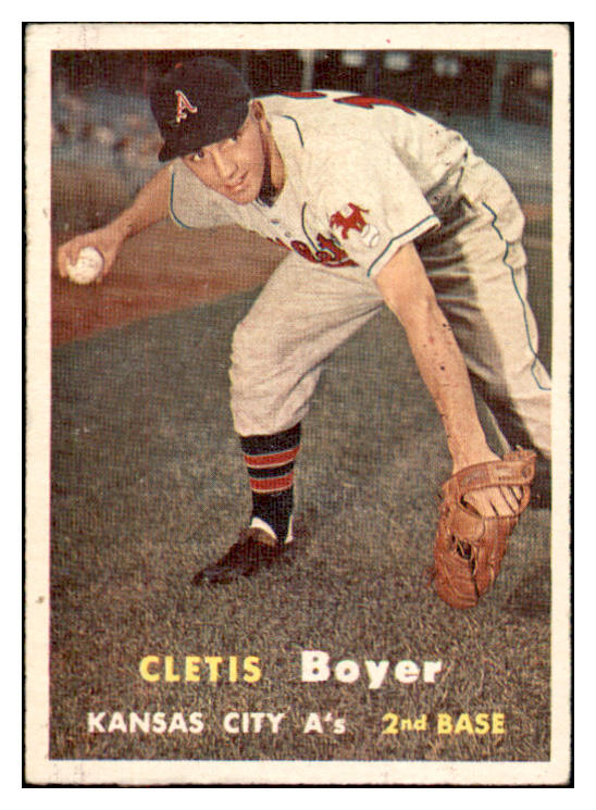 1957 Topps Baseball #121 Clete Boyer A's EX 532477
