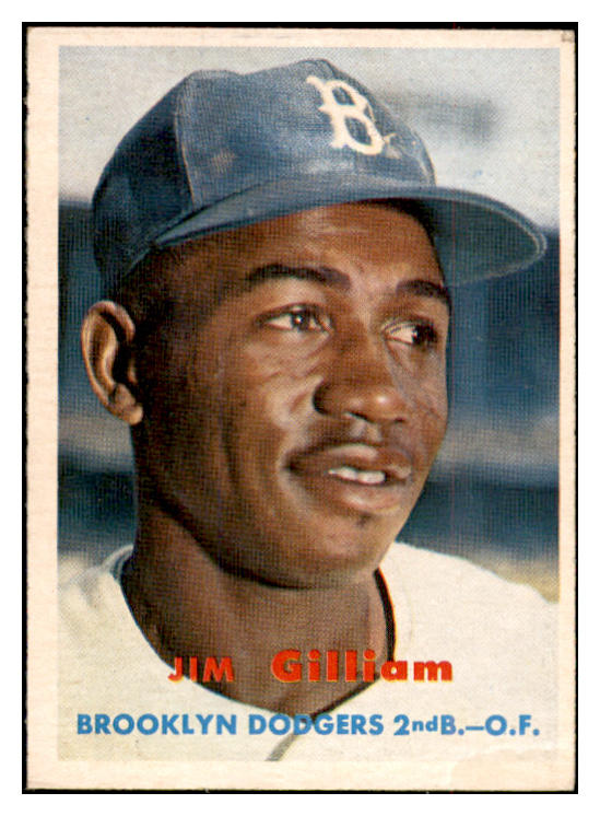 1957 Topps Baseball #115 Jim Gilliam Dodgers EX+/EX-MT 532489