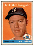 1958 Topps Baseball #020 Gil McDougald Yankees VG-EX 532495