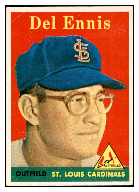 1958 Topps Baseball #060 Del Ennis Cardinals VG-EX Yellow Letter 532498