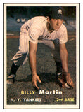 1957 Topps Baseball #062 Billy Martin Yankees VG-EX 532503