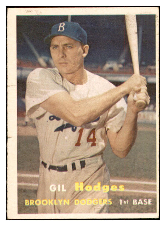1957 Topps Baseball #080 Gil Hodges Dodgers VG 532504