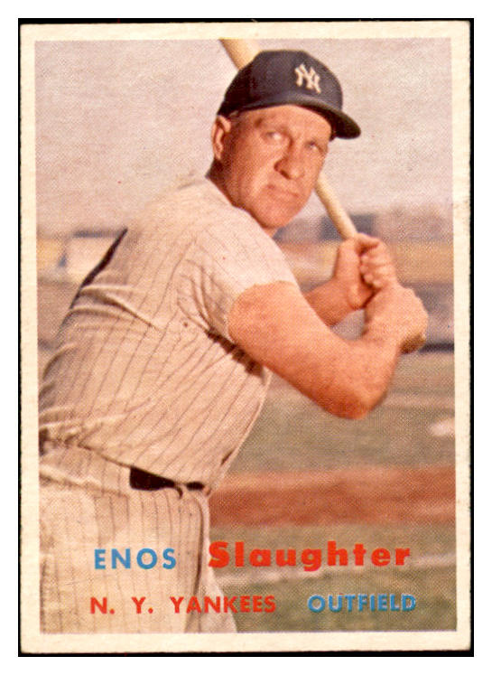 1957 Topps Baseball #215 Enos Slaughter Yankees EX-MT 532510