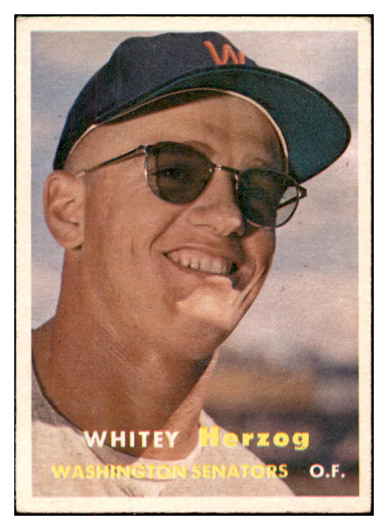 1957 Topps Baseball #029 Whitey Herzog Senators EX 532512
