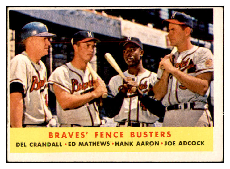 1958 Topps Baseball #351 Hank Aaron Eddie Mathews EX-MT 532522