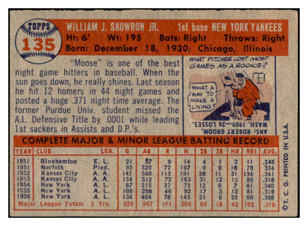 1957 Topps Baseball #135 Bill Skowron Yankees EX-MT 532524