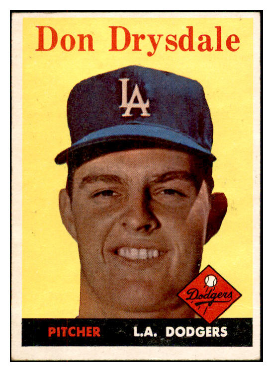 1958 Topps Baseball #025 Don Drysdale Dodgers EX 532525