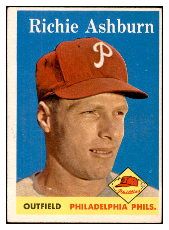 1958 Topps Baseball #230 Richie Ashburn Phillies EX 532533