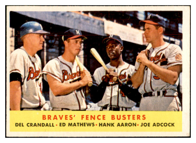1958 Topps Baseball #351 Hank Aaron Eddie Mathews EX+/EX-MT 532536