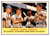 1958 Topps Baseball #351 Hank Aaron Eddie Mathews EX+/EX-MT 532536