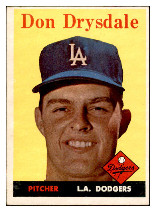 1958 Topps Baseball #025 Don Drysdale Dodgers EX+/EX-MT 532537