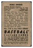 1952 Bowman Baseball #116 Duke Snider Dodgers Fair 532541