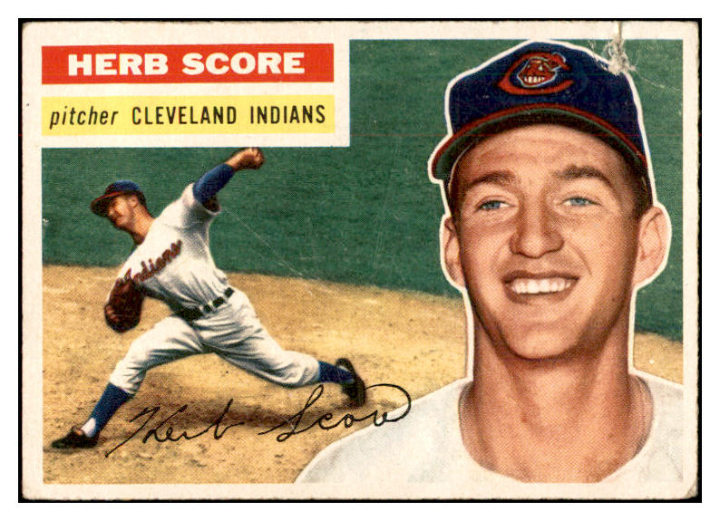 1956 Topps Baseball #140 Herb Score Indians PR-FR Gray 532543