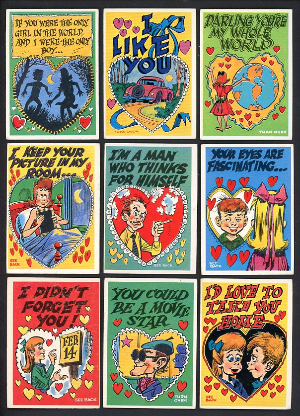 1960 Topps Funny Valentines Set Lot 33 Diff Lower Grade 532551