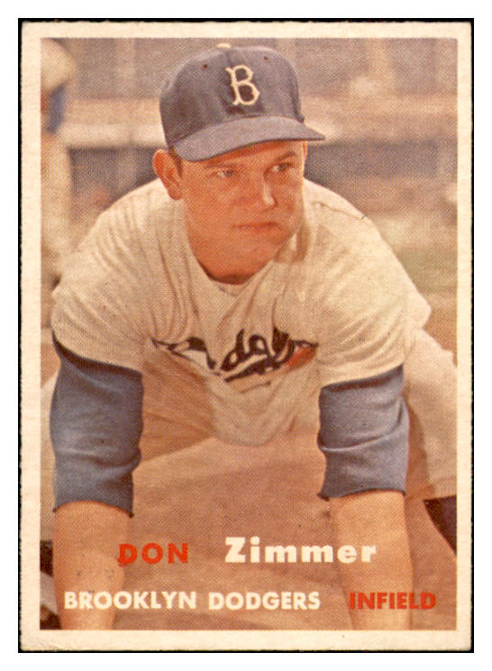 1957 Topps Baseball #284 Don Zimmer Dodgers EX-MT 532572