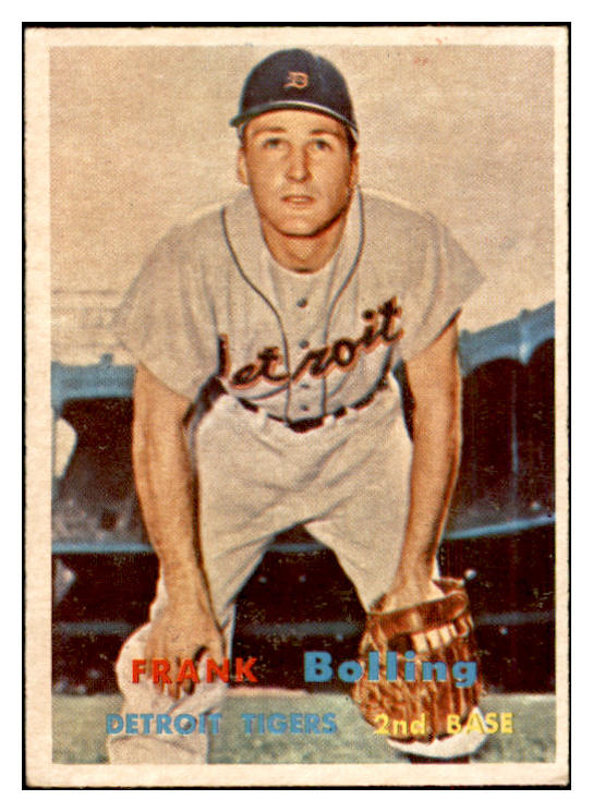 1957 Topps Baseball #325 Frank Bolling Tigers VG-EX 532592
