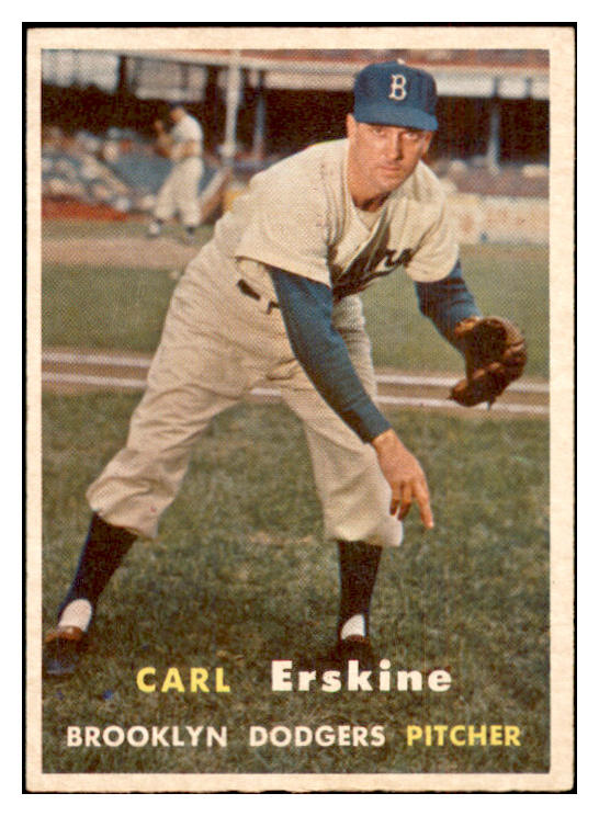 1957 Topps Baseball #252 Carl Erskine Dodgers EX-MT 532596