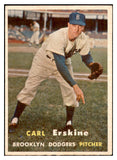 1957 Topps Baseball #252 Carl Erskine Dodgers EX-MT 532596